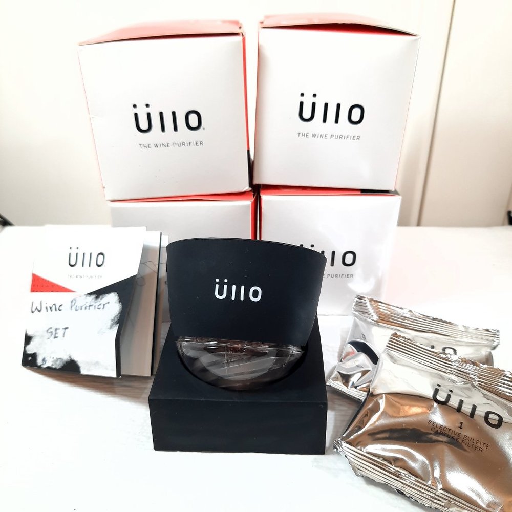 Ullo Chill Wine Purifier Aerator w/ Base & 26 Selective Sulfite Capture‎ Filters